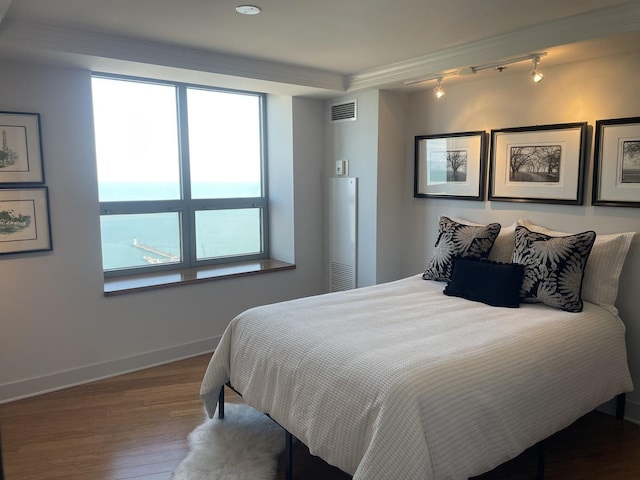 474 N Lake Shore Dr Unit 4810, Chicago, IL 60611 - bedroom with baseboards, visible vents, and wood finished floors
