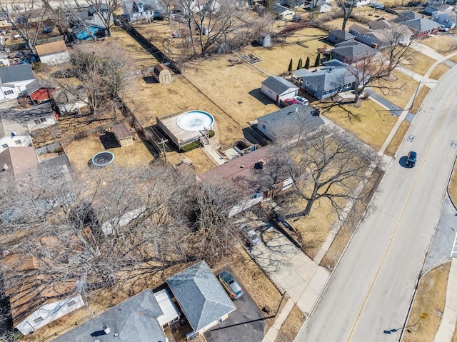 aerial view with a residential view