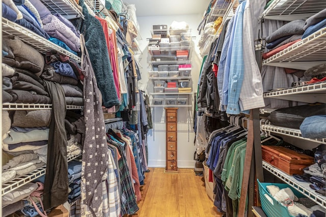 spacious closet featuring wood finished floors