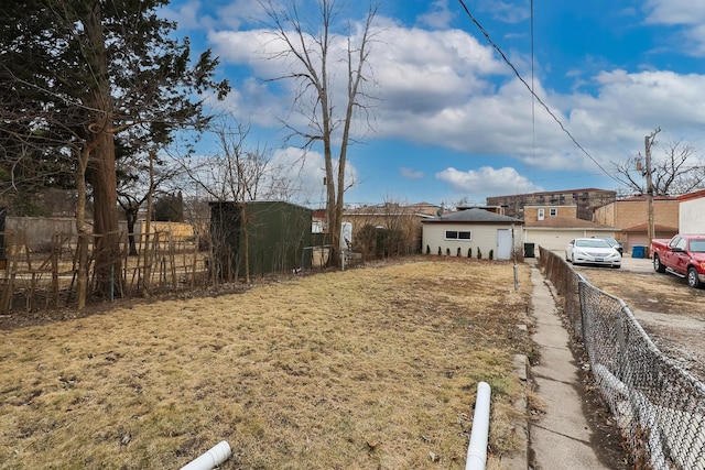 view of yard with fence