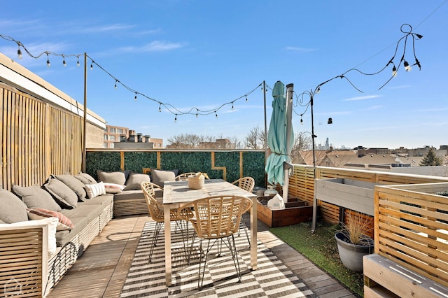 view of patio / terrace with an outdoor hangout area and outdoor dining space