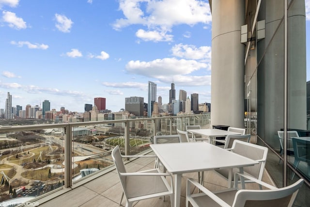 balcony with a view of city