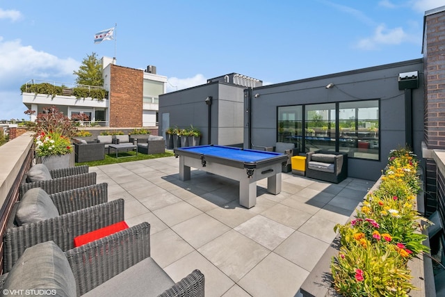 view of patio featuring an outdoor living space