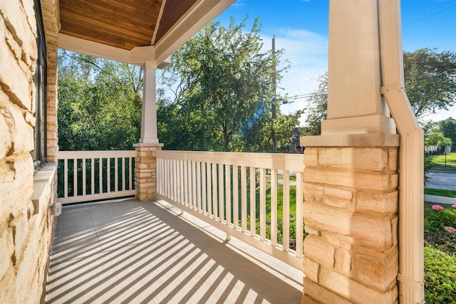 balcony with covered porch