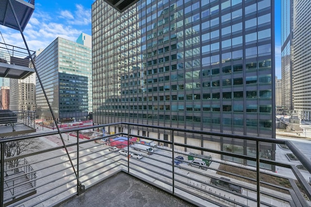 balcony with a city view