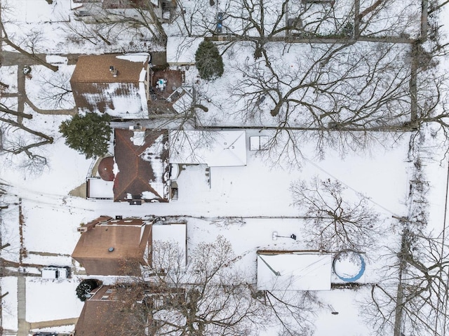 view of snowy aerial view