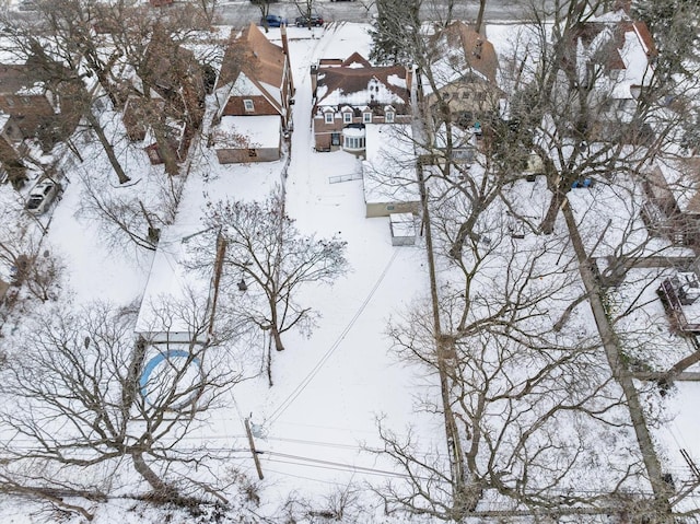 view of snowy aerial view