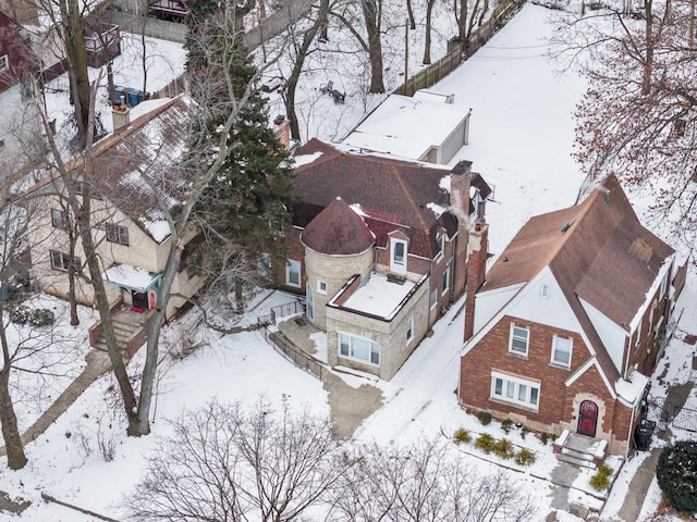 view of snowy aerial view