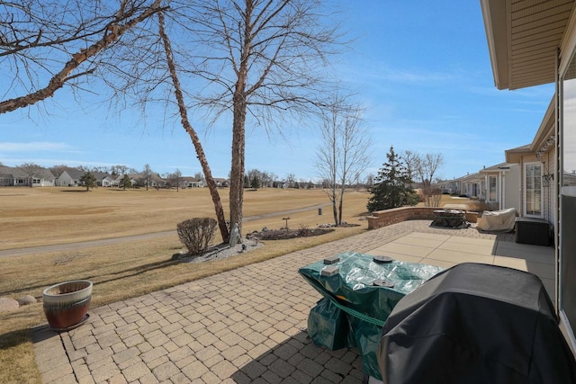 view of patio with area for grilling