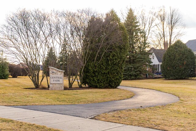 view of community with a lawn