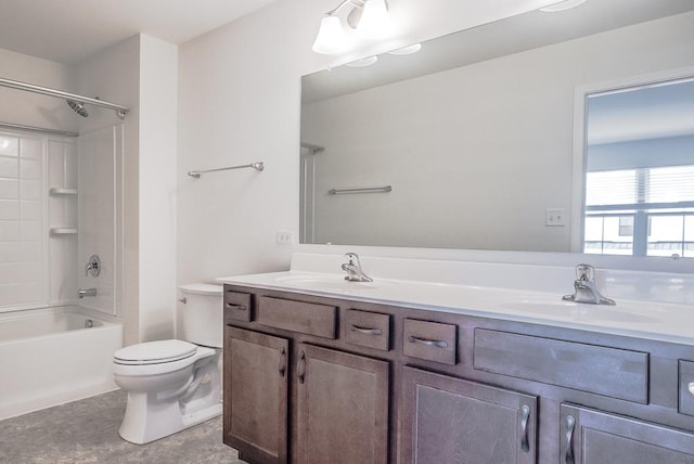 3718 Tramore Ct, Naperville, IL 60564 - bathroom with washtub / shower combination, double vanity, a sink, and toilet
