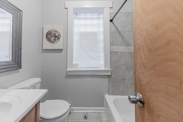 full bathroom featuring vanity and toilet