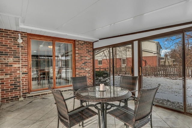 view of unfurnished sunroom