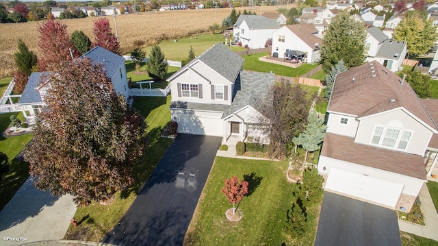 aerial view with a residential view