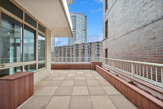 balcony with a city view