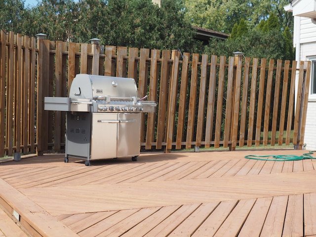 deck with area for grilling