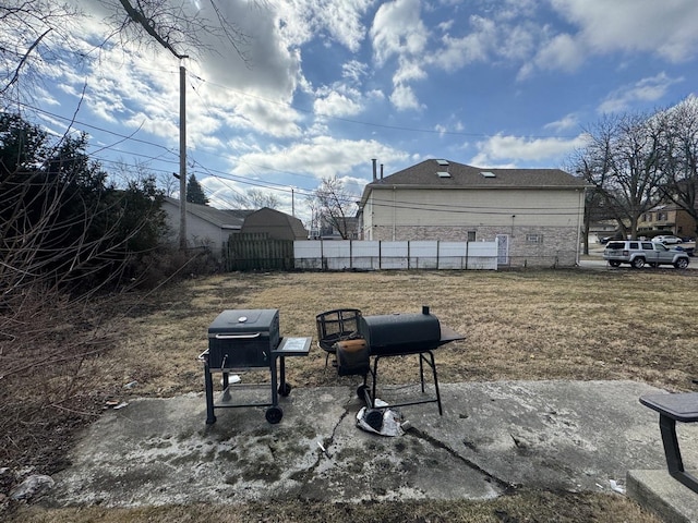 view of yard featuring fence