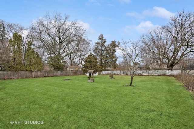 view of yard with fence