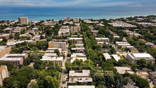 7311 N Ashland Blvd Unit 2A, Chicago, IL 60626 - view of urban area featuring property boundaries highlighted and a large body of water