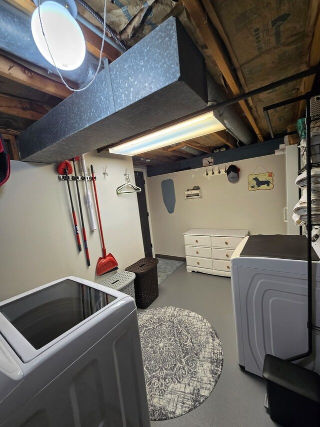 finished basement with washer / dryer