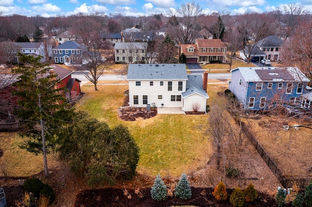 bird's eye view with a residential view