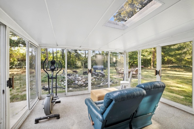 sunroom / solarium featuring a skylight