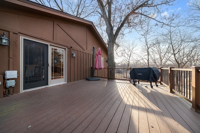 deck with area for grilling