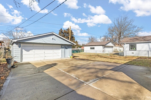 exterior space featuring fence and central AC