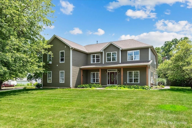 view of front facade with a front lawn