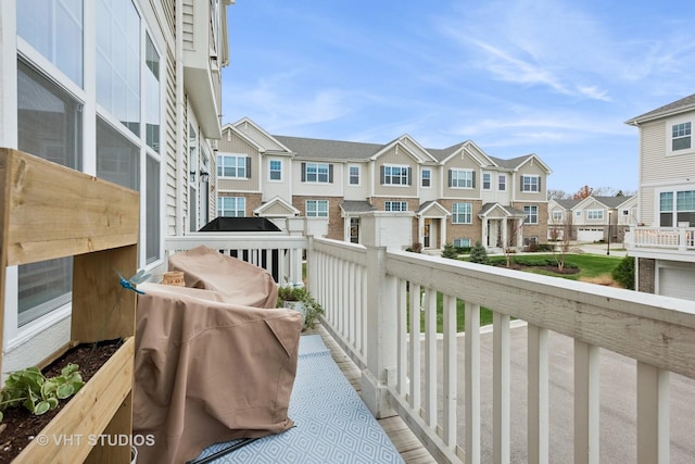 balcony with a residential view