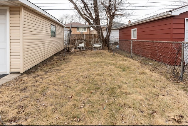 view of yard with fence