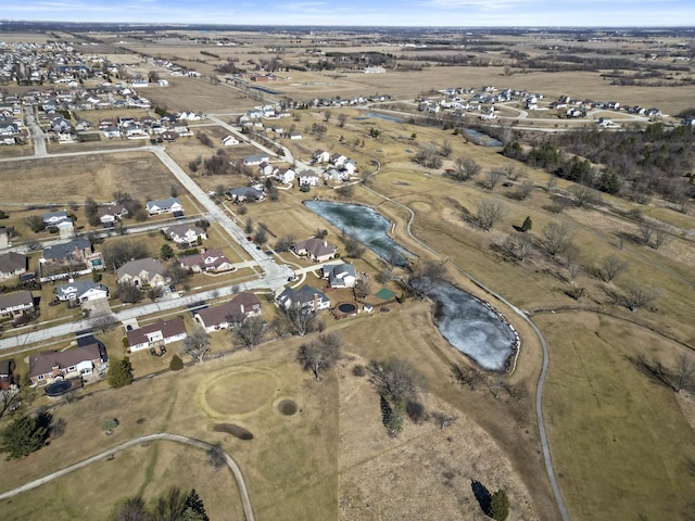 aerial view with a residential view