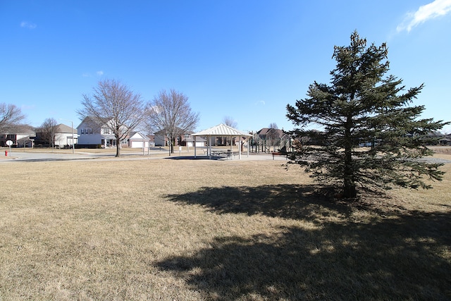 view of yard with a gazebo