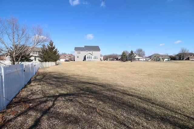 view of yard with fence