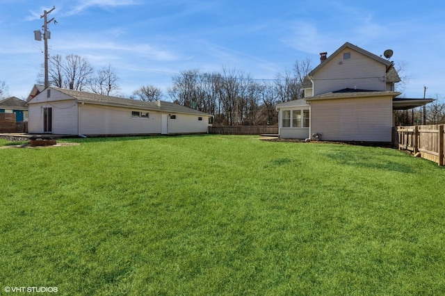 view of yard featuring fence