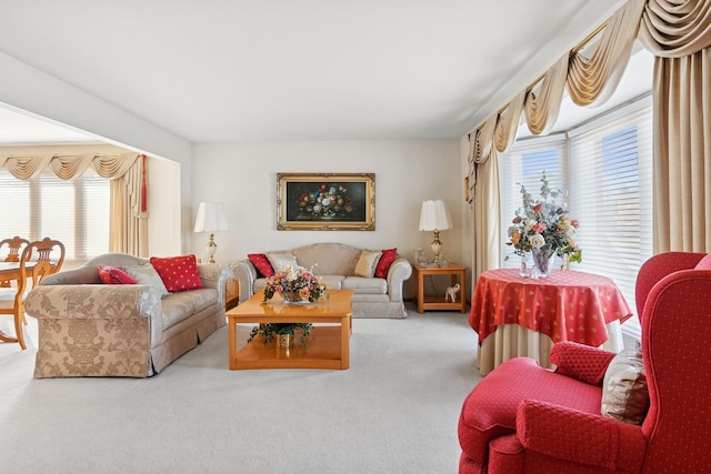 view of carpeted living area