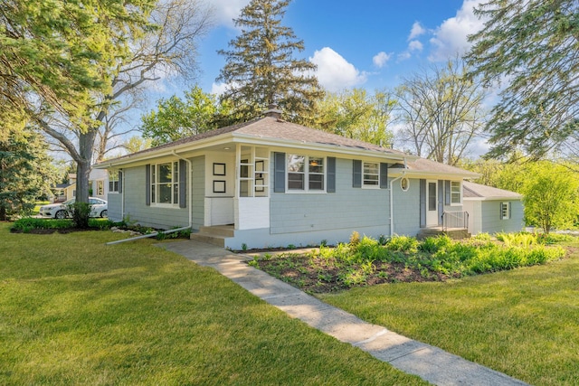 200 S Roselle Rd, Roselle, IL 60172 - ranch-style home with a chimney and a front lawn