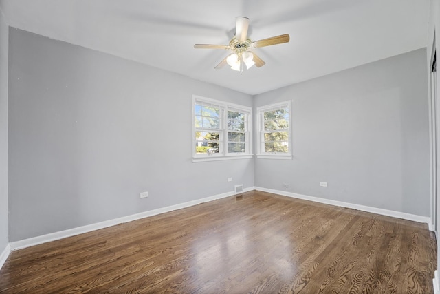 200 S Roselle Rd, Roselle, IL 60172 - empty room featuring ceiling fan, baseboards, and wood finished floors