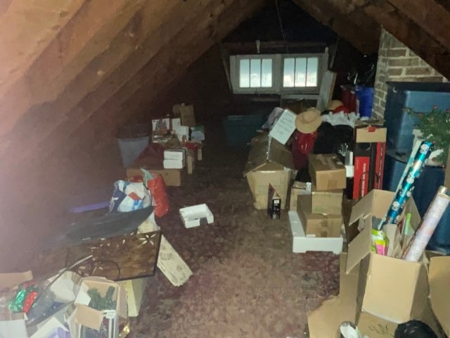 view of unfinished attic