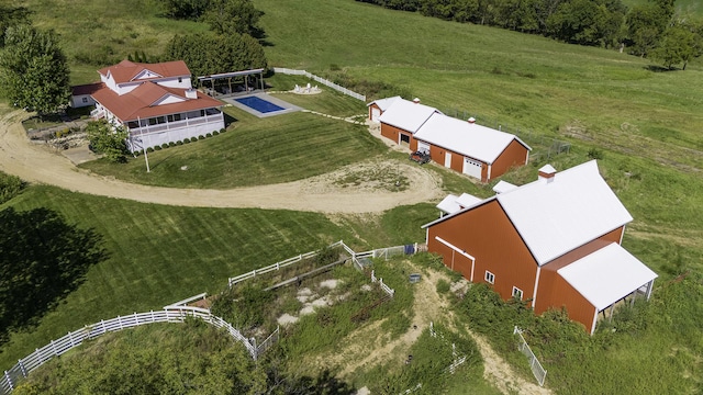 bird's eye view featuring a rural view