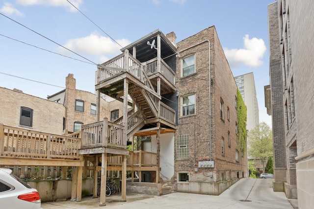 view of building exterior featuring stairway