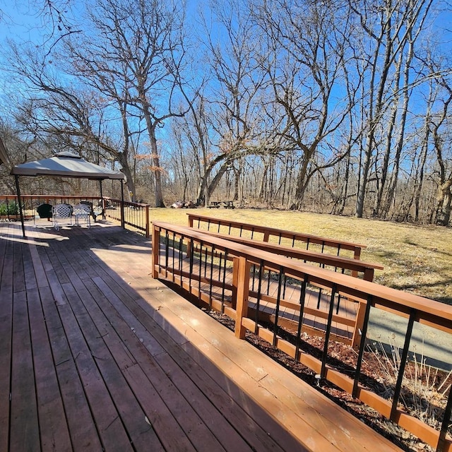 deck with a gazebo