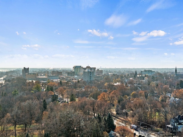 aerial view featuring a view of city