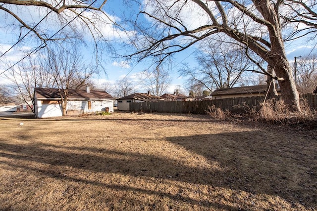 view of yard with fence