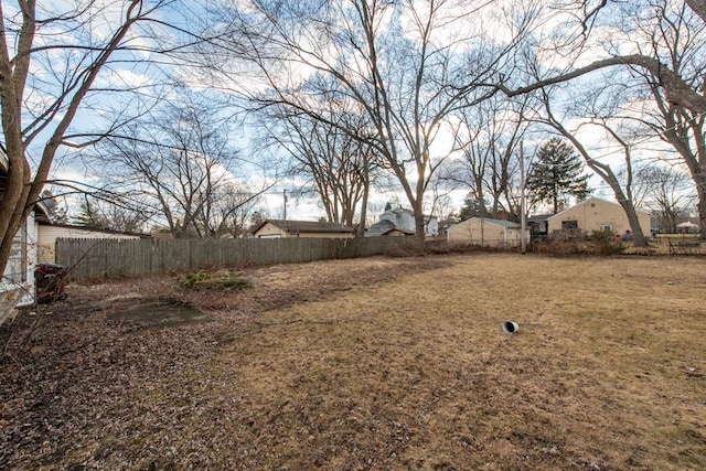 view of yard featuring fence