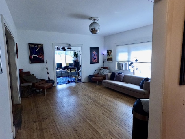 living area featuring hardwood / wood-style floors