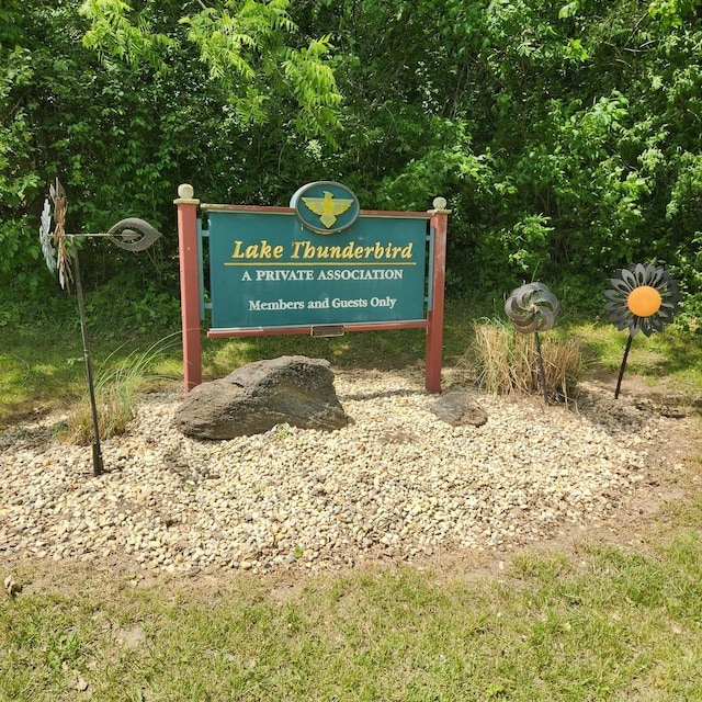 view of community sign