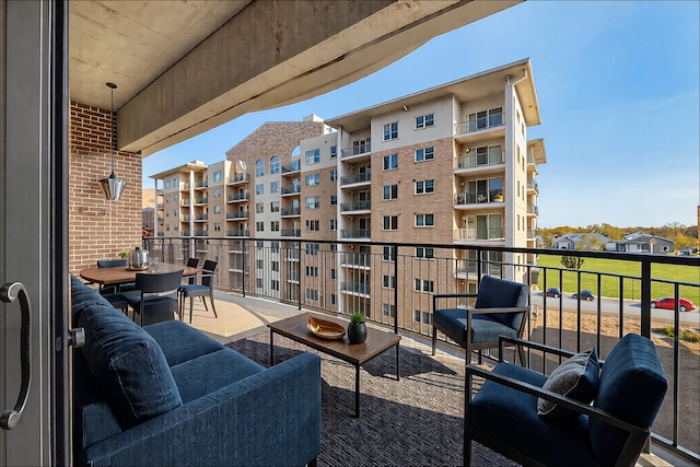 balcony featuring outdoor lounge area