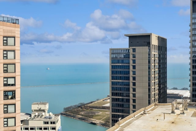 property view of water featuring a view of city