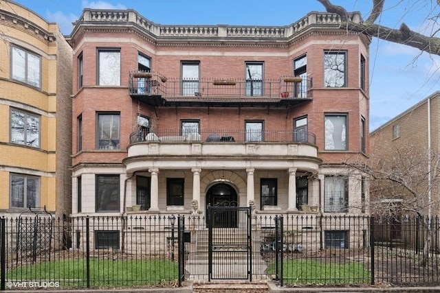 view of property with a fenced front yard